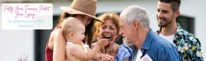 Three generations having fun together featuring a grandpa cooing at a baby girl.