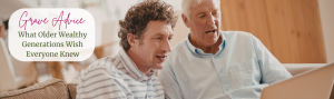 Older man showing a younger man something on the computer.